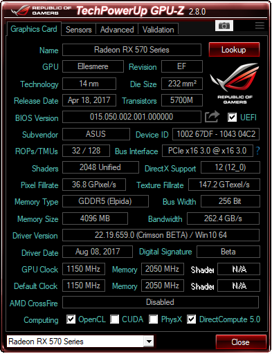 Asus rx cheap 570 mining edition